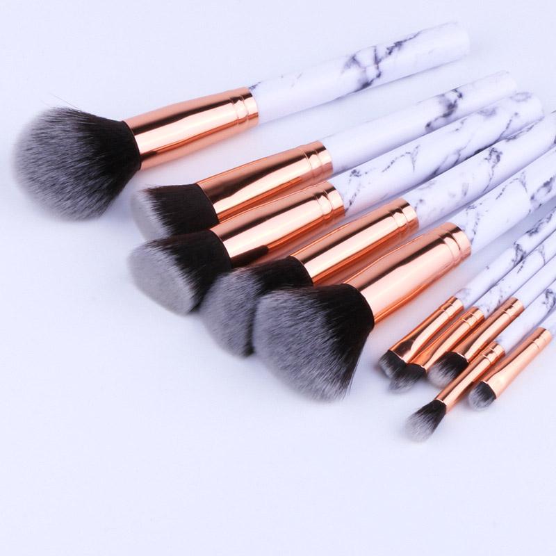 10Pcs/Set Professional Makeup Brushes Marbling Handle