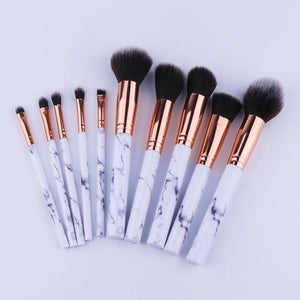 10Pcs/Set Professional Makeup Brushes Marbling Handle