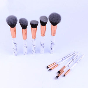 10Pcs/Set Professional Makeup Brushes Marbling Handle