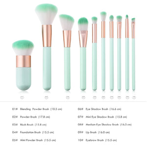 10pcs Persian Wool Makeup Brushes