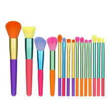 Load image into Gallery viewer, Makeup Brush Set 15pcs Multicolor Colourful Makeup Brushes