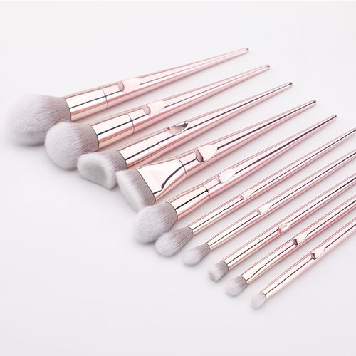 10Pcs Eye Metal Handle Makeup Brushes Set